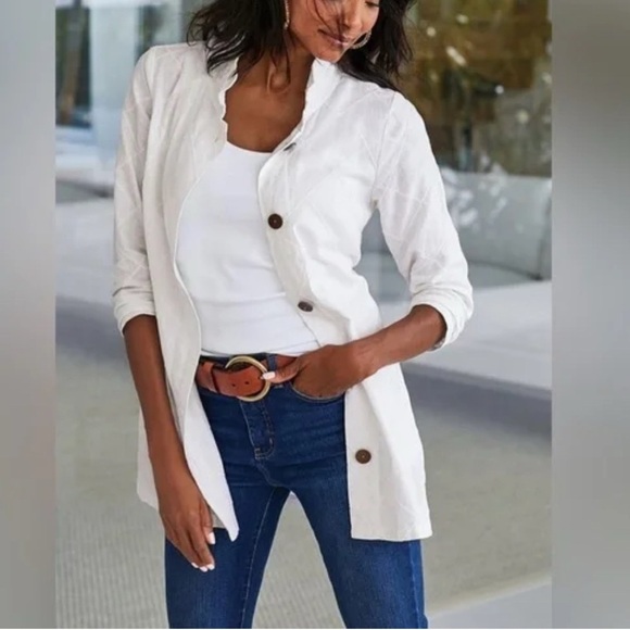 Soft Surroundings Brinley Linen Cotton Button Shirt - Picture 2 of 10